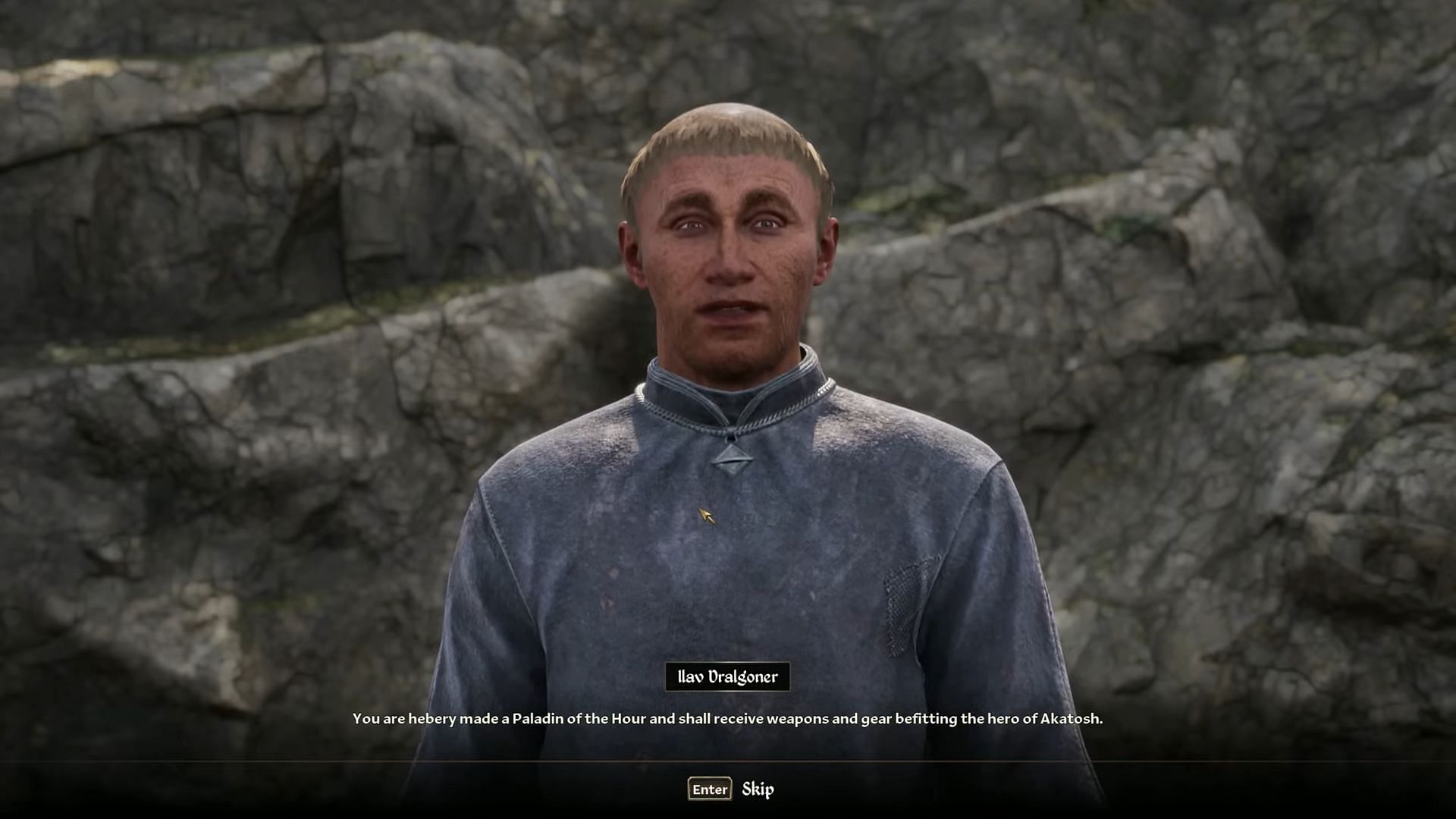 Interact with Ilav Dralgoner in the Saving Time Itself quest (Image via Bethesda Software)
